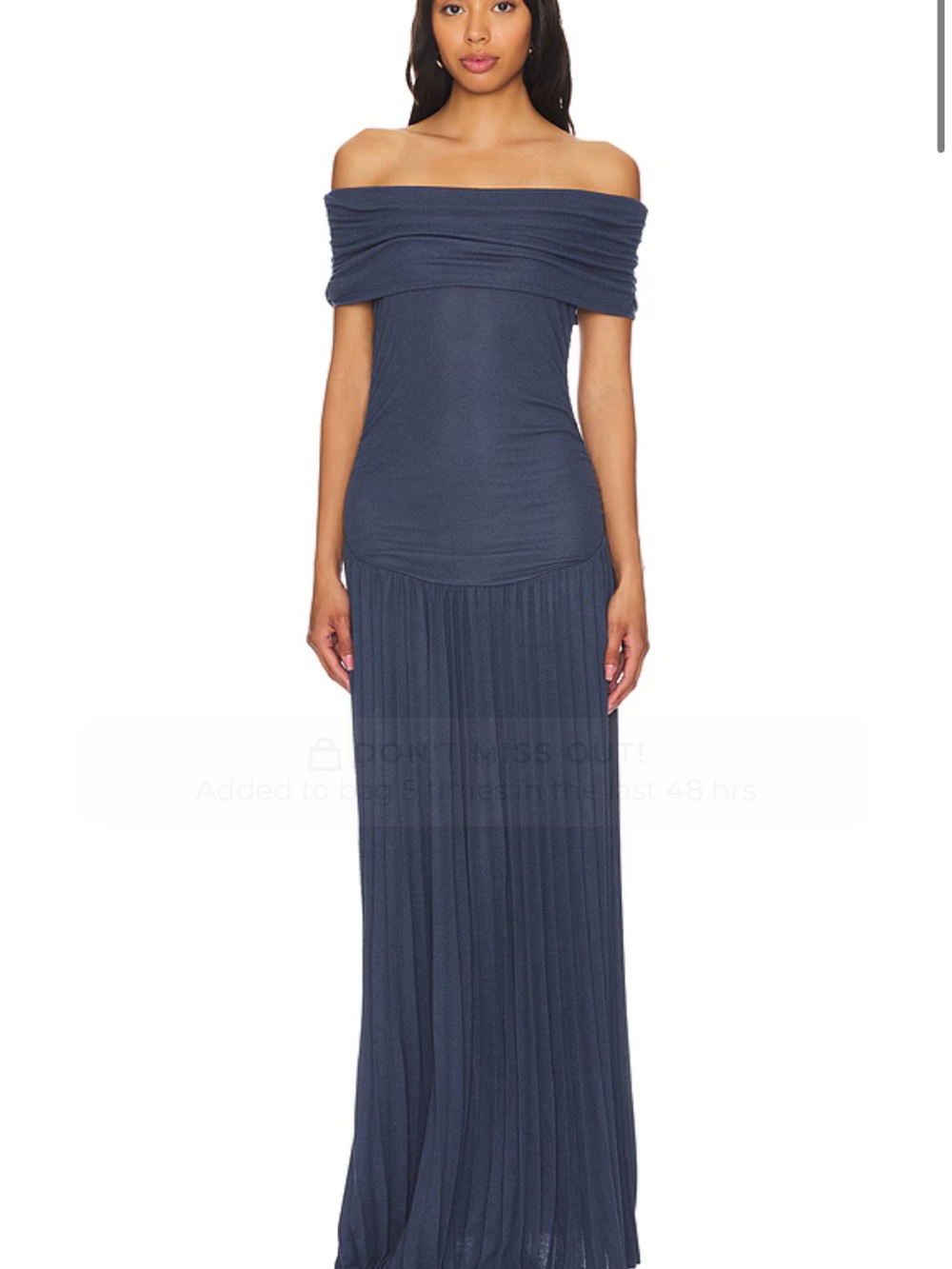 Off-Shoulder Maxi Dress in Navy